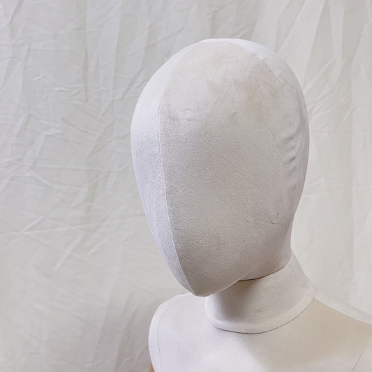 Luxury Beige Velvet Full Body Mannequin | Male, Female, Kid Sizes | Wooden Arms