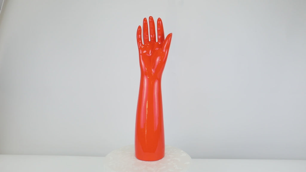 Jelimate Glossy Orange Right Hand Full Arm Mannequin – Gloves, Headphones & Sports Accessories Display
