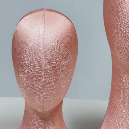 Pearl Pink Foam Mannequin Head - Needle-Insertable Display for Hats, Wigs & Jewelry