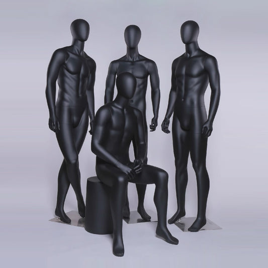 Jelimate Realistic Male Mannequin Full Body Model,Male Full Body Dress Form Black White Fiberglass Mannequin,Window Display Male Sport Mannequin Suit Model,Clothing Shop Male Display Mannequin for Clothes