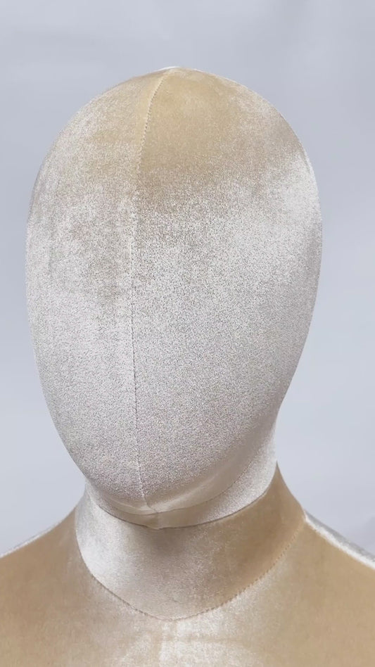 ✨ Elegant Plus Size Female Mannequin with Wooden Arms & Velvet Torso