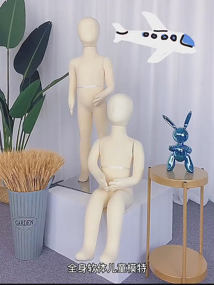 Childs Mannequin - Full Body Soft Bendable Baby Mannequin for Kids’ Clothing Displays