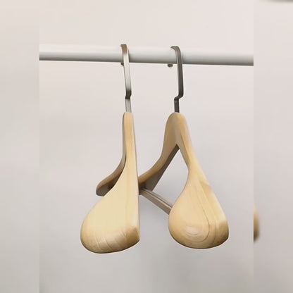 Retro Wide-Shoulder Wooden Hanger: Premium Non-Slip Closet Essential