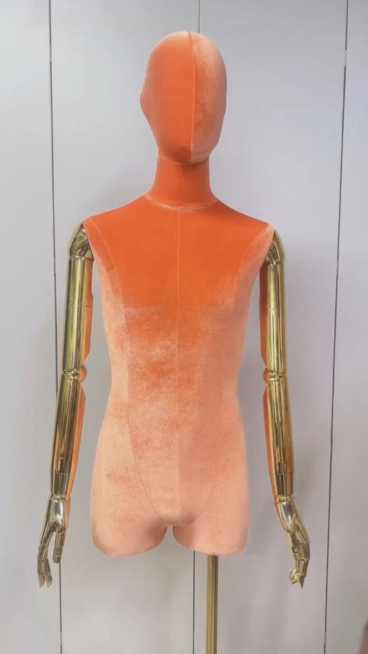 Jelimate Luxury Half Body Male Mannequin Torso Display,Window Display Colorful Velvet Mannequin Torso Stand,Clothing Shop Decoration Men Dress Form Torso