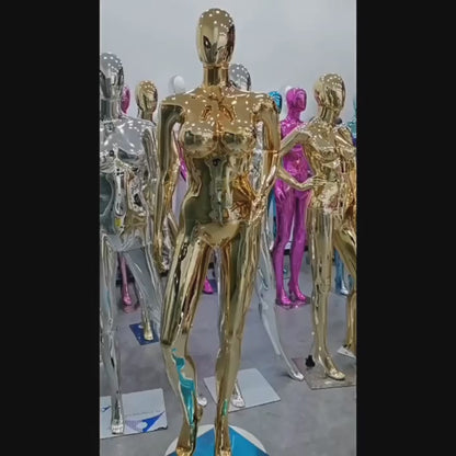 Jelimate Luxury Window Gold Silver Fat Female Mannequin,Big Breast Plus Size Curvy Female Mannequin