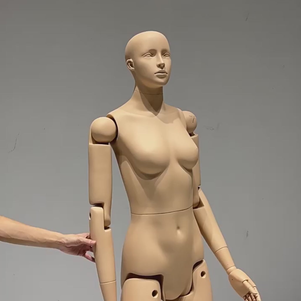 Premium Full Body Mannequin - Flexible Joints with Wooden Arms & Velvet Finish