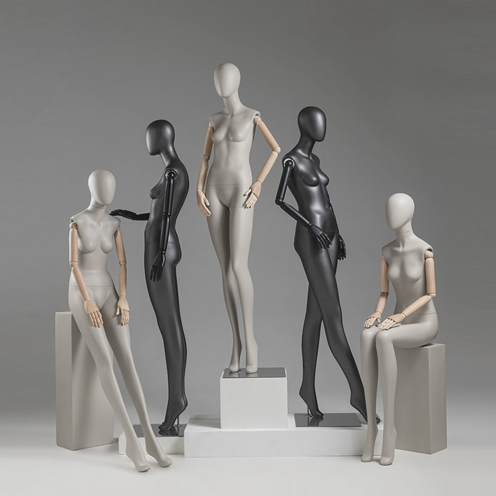 JELIMATE Premium Flexible Articulated Female Mannequin | High-End Window Display & Fashion Photography Poseable Dress Form (Standing & Sitting Models)