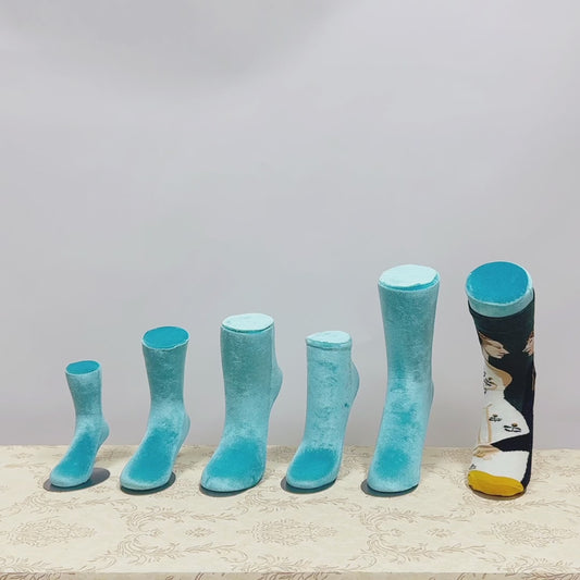 JELIMATE Blue Velvet Female Foot Mannequin – Sock/Anklet/Shoe Display Stand