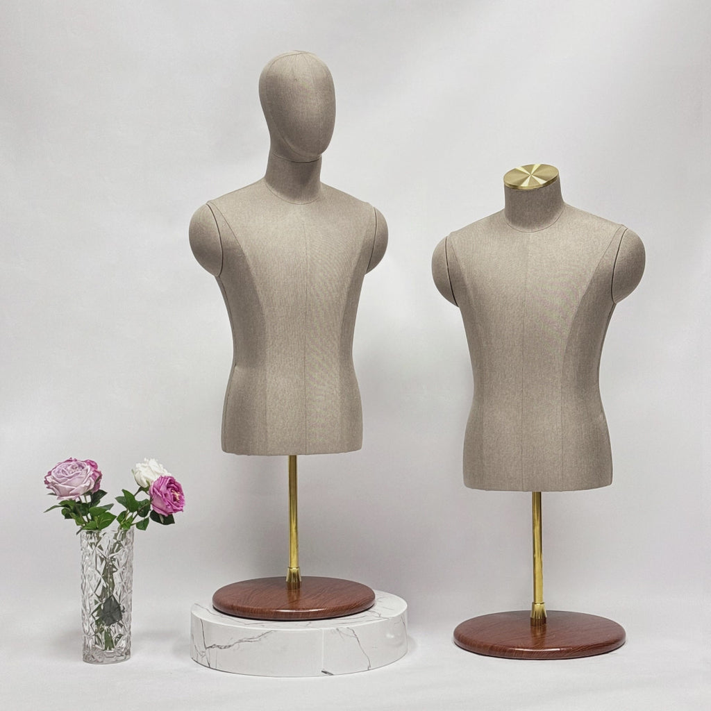 JELIMATE Adult Female/Male Mannequin Torso For Desktop,Female/Male Upper Torso Mannequin With Base Tabletop Dress Form,Countertop Male Dummy Mannequin Clothing Store Shirt Suit Display Model