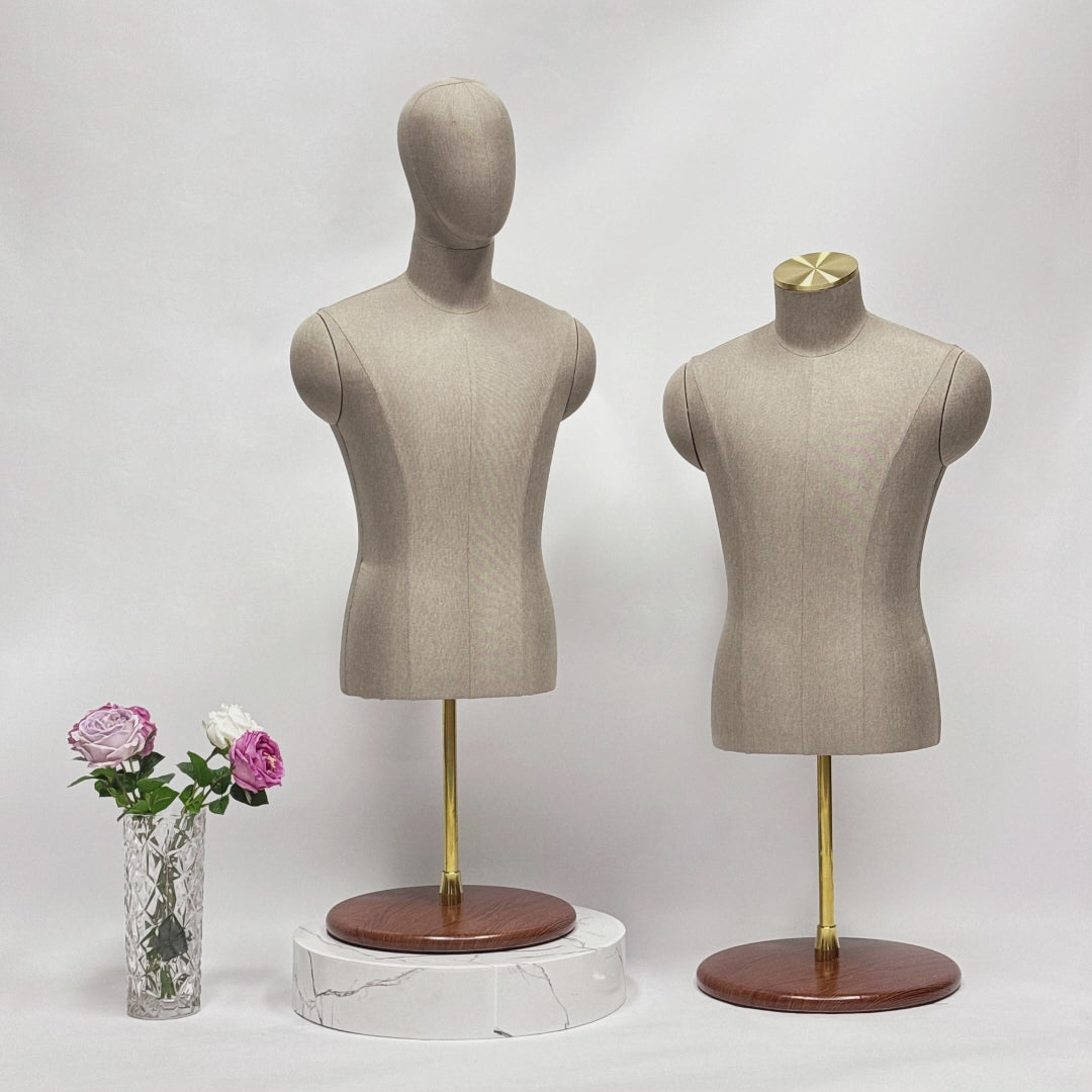 JELIMATE Adult Female/Male Mannequin Torso For Desktop,Female/Male Upper Torso Mannequin With Base Tabletop Dress Form,Countertop Male Dummy Mannequin Clothing Store Shirt Suit Display Model