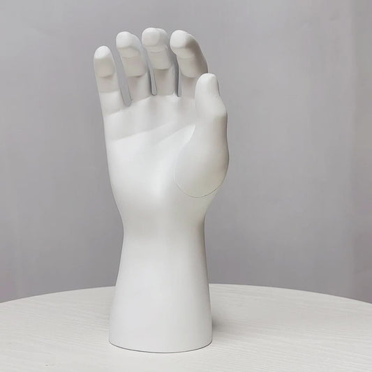 Male Hand Left Right Manikin Hand Model Gloves Rings Display Stand Holder Jewlery Organizer, White