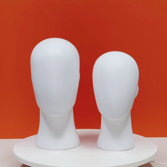 White Abstract Mannequin Head - Professional Display Stand for Wigs, Hats & Accessories