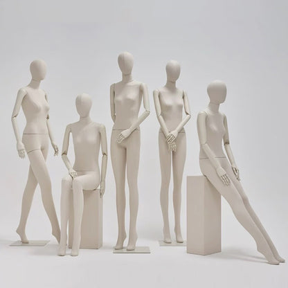 JM0163 Premium Beige Female Full Body Mannequin - 4 Versatile Poses