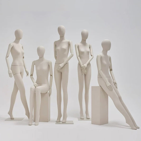 JM0163 Premium Beige Female Full Body Mannequin - 4 Versatile Poses
