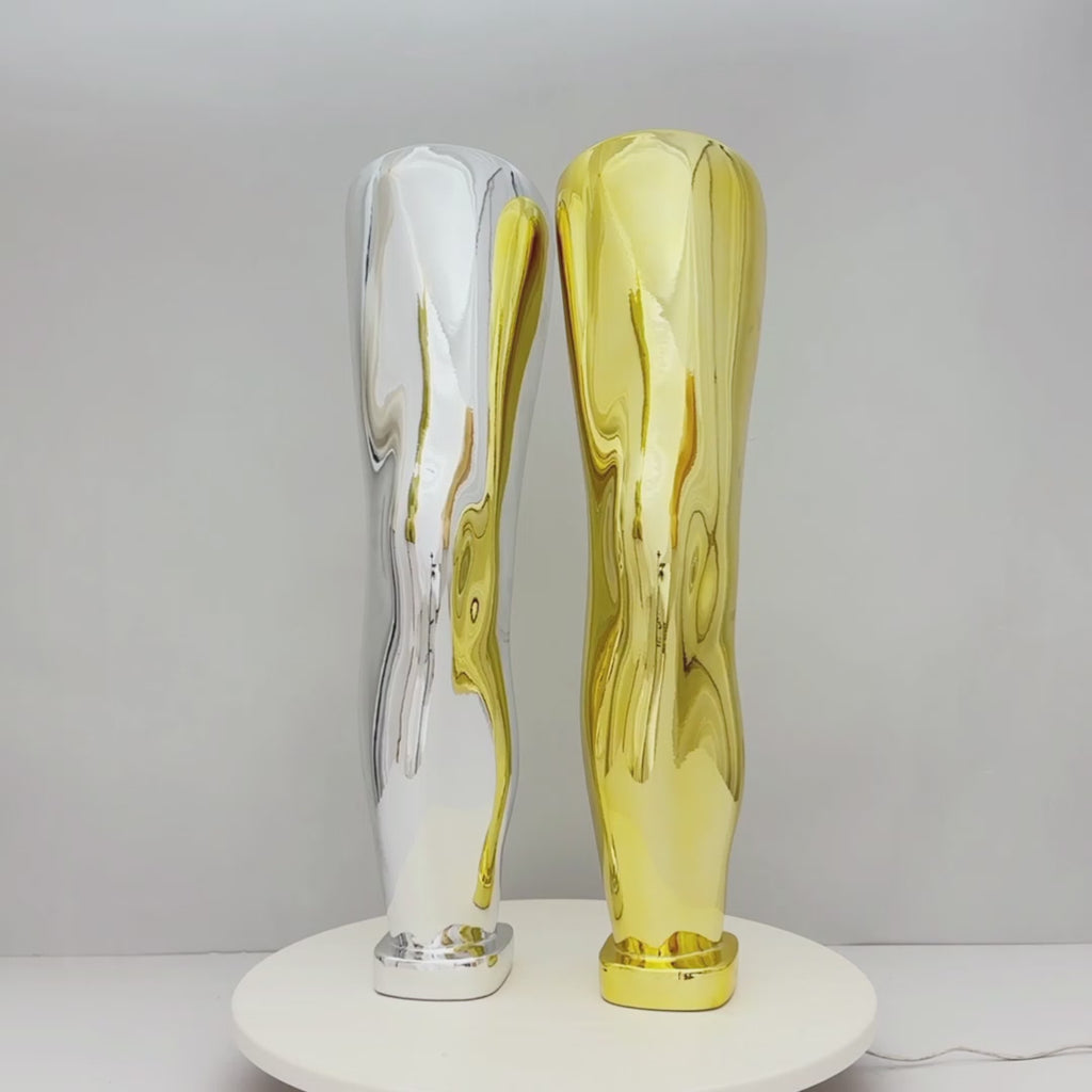 Jelimate Male Left Leg Display Stand for Knee Brace Gold-Plated Fiberglass Orthopedic and Sports Store Use-6