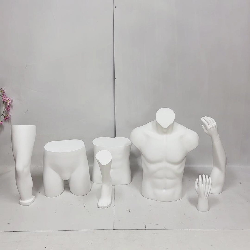 JELIMATE Fiberglass Male Mannequin Body Parts – 7 Styles for Sportswear & Brace Display