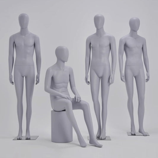 Jelimate Realistic Male Full Body Mannequin Dress Form,Grey Male Full Body Model Fiberglass Sport Mannequin,Garment Shop Window Display Male Suit Mannequin,Men Clothing Store Clothing Display Mannequin
