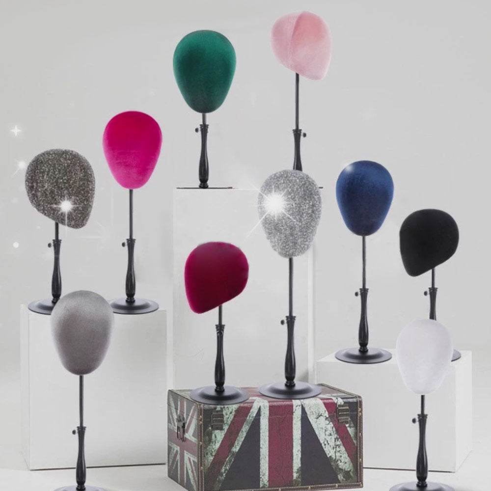 JELIMATE Glitter Diamond Wig Stand, Pinnable Sparkle Mannequin Head for Window Display