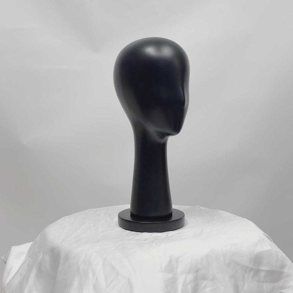 Luxury Black Fiberglass Mannequin Head - Jewelry & Wig Display Stand
