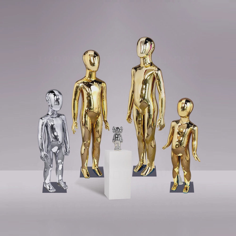 Jelimate Gold & Silver Full Body Kid Mannequin | Children Dress Form for Clothing Store Window Display