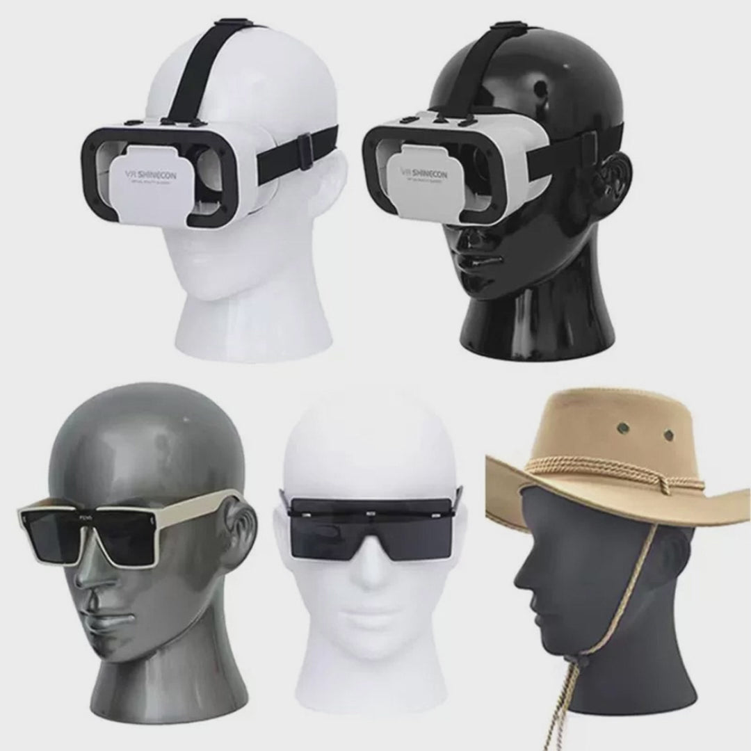 Jelimate Realistic Male Mannequin Head, Fiberglass Wig Display Stand, Abstract Men Head Form, Hat & Accessory Display Rack