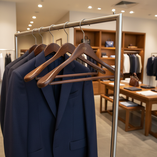 Walnut Hanger in Menswear Boutique - Contemporary Retail Display