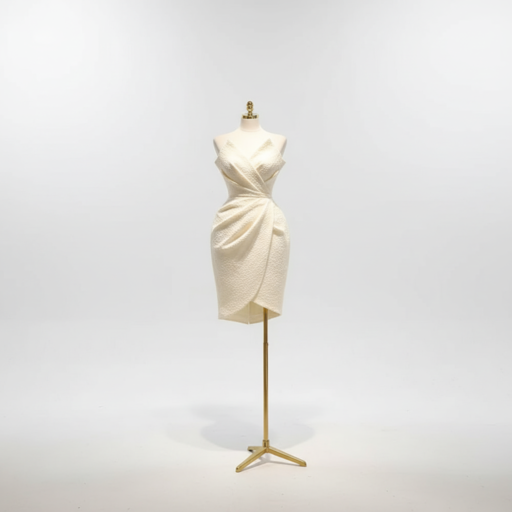 White dress form display