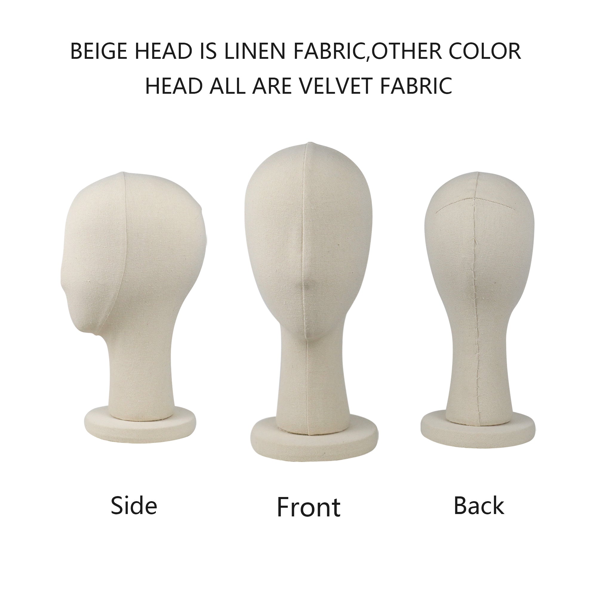 JELIMATE Elegant Velvet Mannequin Head Display | Female Head Block for Hat, Headband & Earring Showcase
