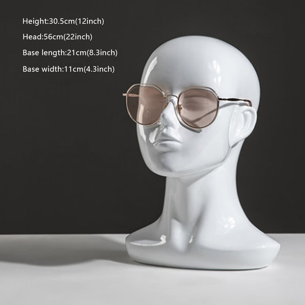 Female Male Fiberglass White Head Mannequin Hat