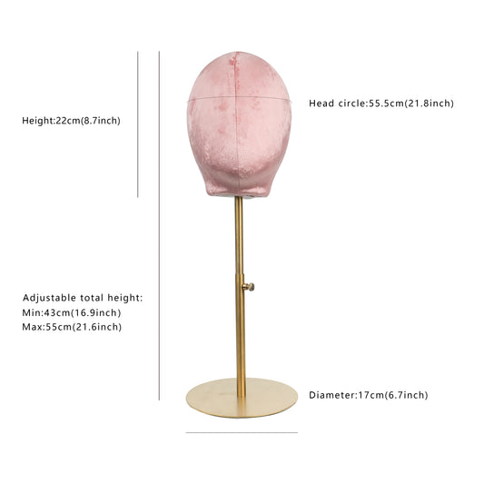 Jelimate Female Velvet Head Form Headband Jewelry Wedding Ornament Hair Sunglasses Hat Mask Cap Wig Display Head Mannequin Head