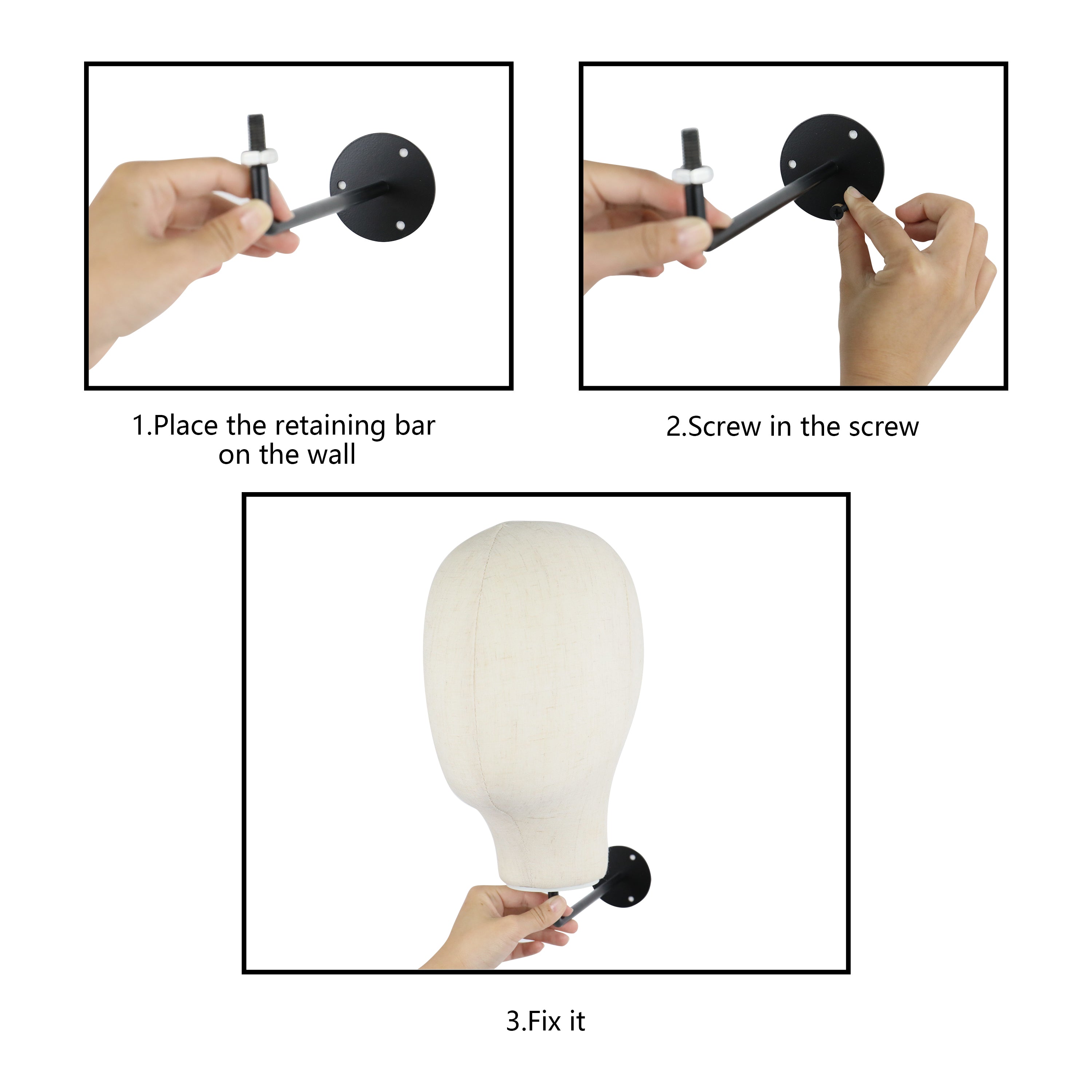 Jelimate Wall Mounted Mannequin Head Wall Wig Store Decoration Head Model Props Manikin Head Mannequin For Hat Display Stand Wig Display Head Dress Form