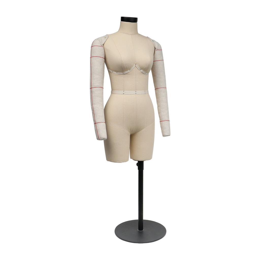 Half Scale Dress Form - Female Mini Sewing Mannequin with Soft Arms | Size 34B
