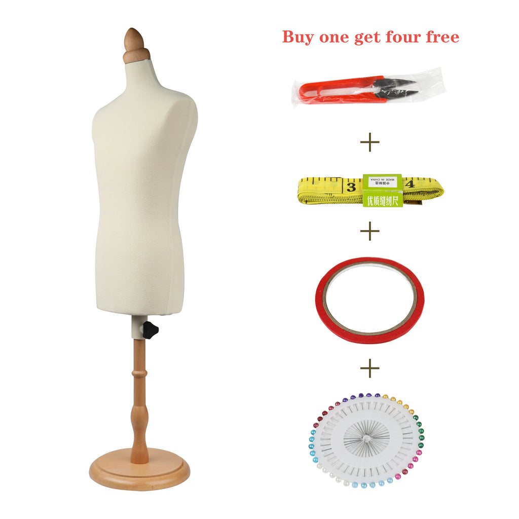 JELIMATE Half Scale Male Dress Form For Sewing,Pinnable 1/2 Or 1/3 Or 1/4