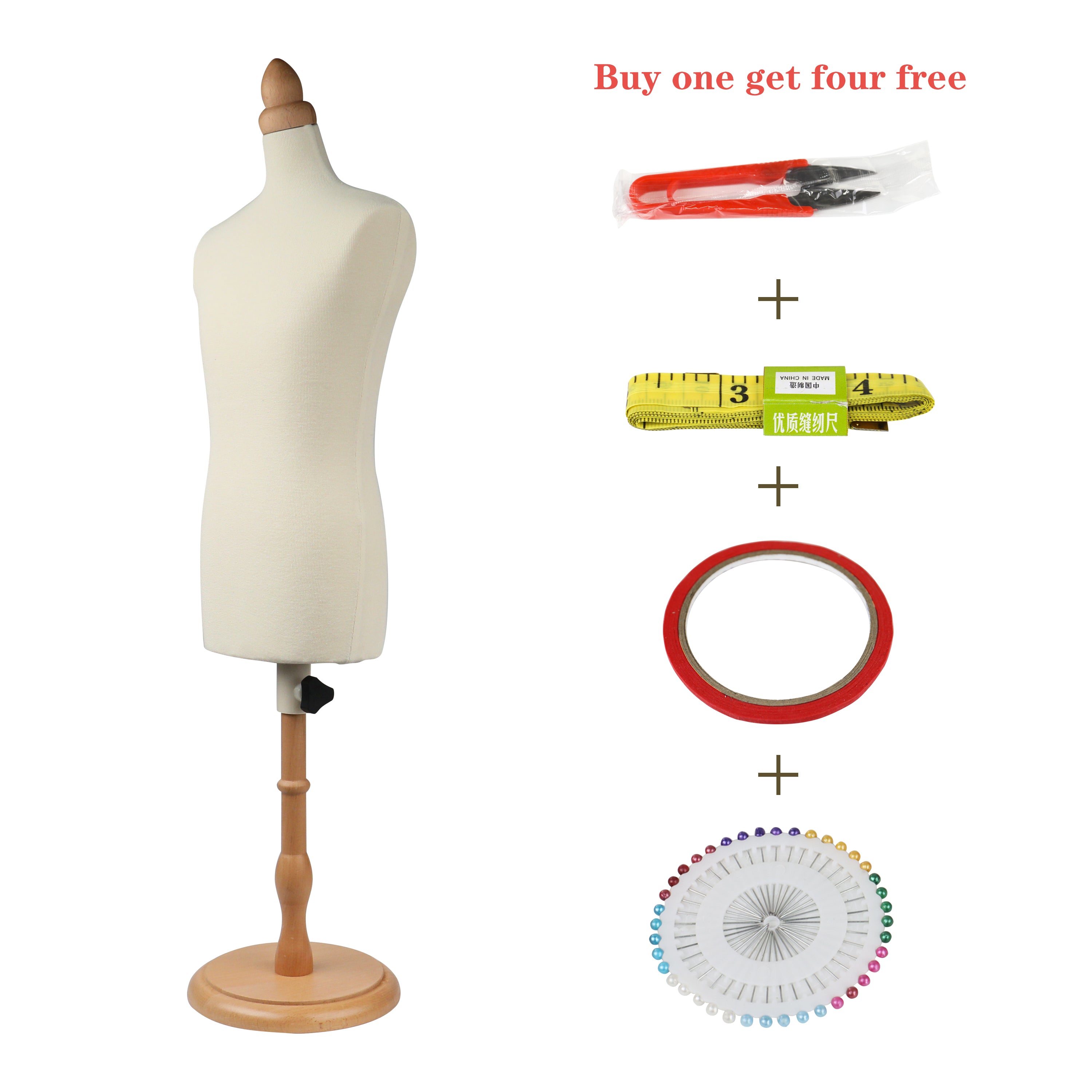 JELIMATE Half Scale Male Dress Form For Sewing,Pinnable 1/2 Or 1/3 Or 1/4
