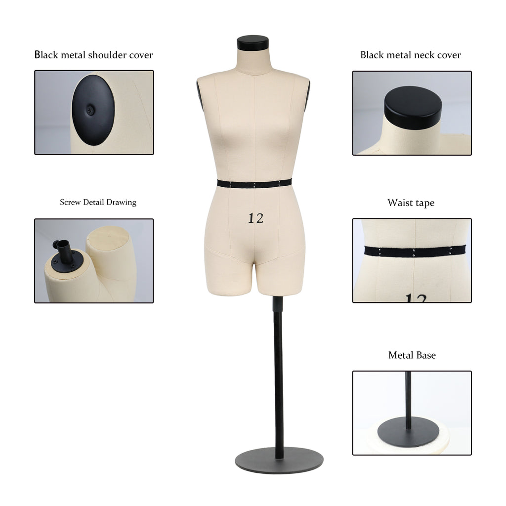 Half Scale Dress Form - Sewing Mannequins for Pattern Making, 1:2 Scale Dress (Size 12)