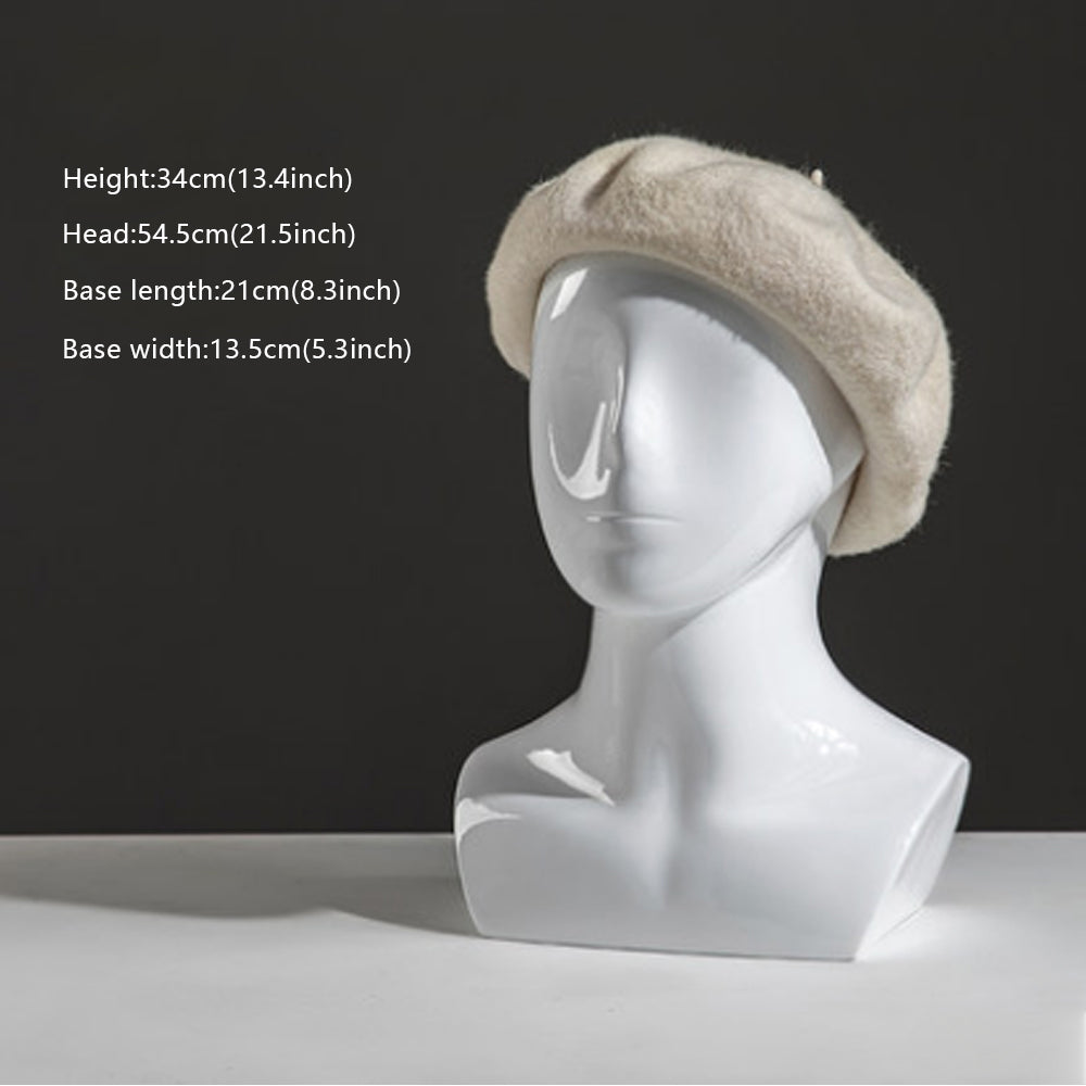 Female Male Fiberglass White Head Mannequin Hat