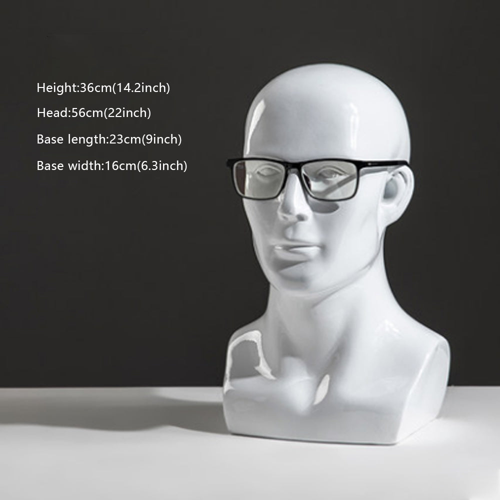 Female Male Fiberglass White Head Mannequin Hat