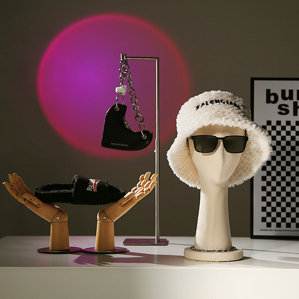 JELIMATE Elegant Velvet Mannequin Head Display | Female Head Block for Hat, Headband & Earring Showcase