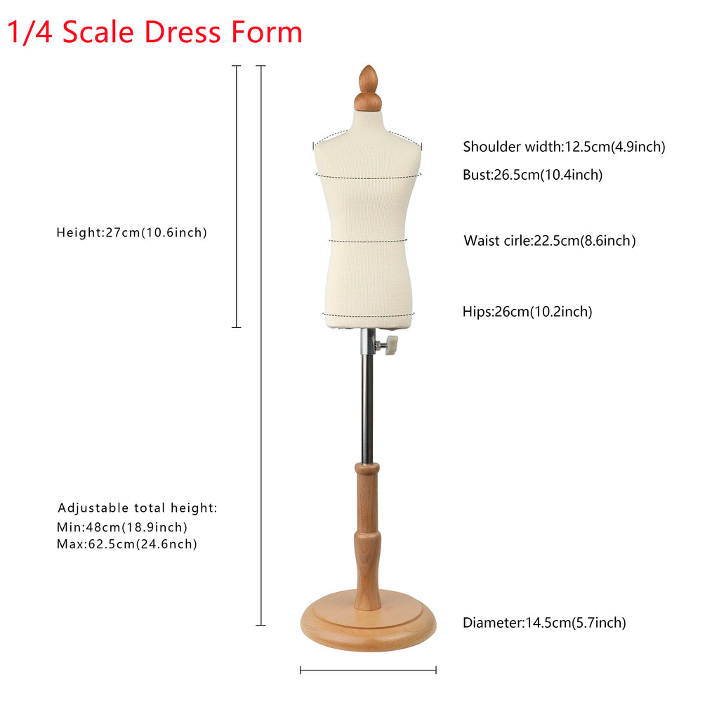 JELIMATE Half Scale Male Dress Form For Sewing,Pinnable 1/2 Or 1/3 Or 1/4