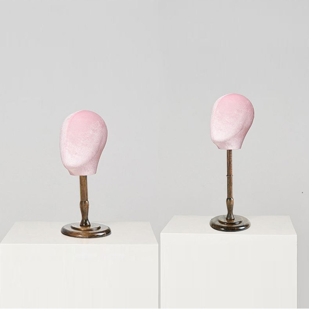 Female Colored Velvet Fabric Mannequin Head Hat Hair Jewelry Wig Display Head Mannequin Head Stand Head Block Manikin Head Kit