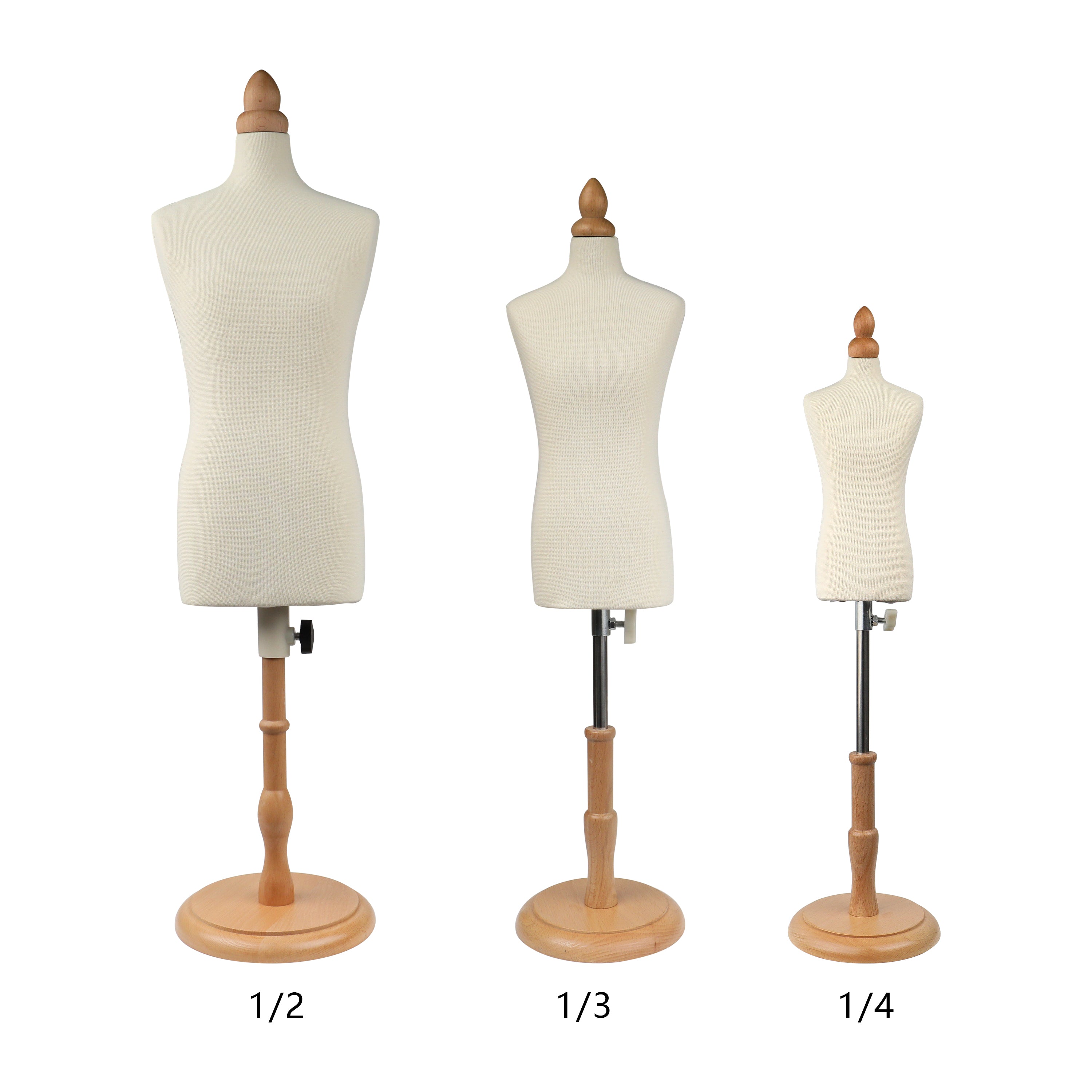 JELIMATE Half Scale Male Dress Form For Sewing,Pinnable 1/2 Or 1/3 Or 1/4