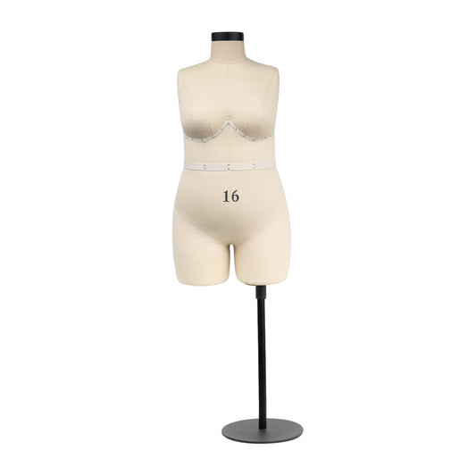 JELIMATE Half Scale Female Plus Size Dress Form With Leg,Mini Female Lingerie Dress Form For Sewing,1/2 Size Lingerie Mannequin With Pin Soft Arms,Not Adult Full Size Women Plus Size Mannequin Size 16