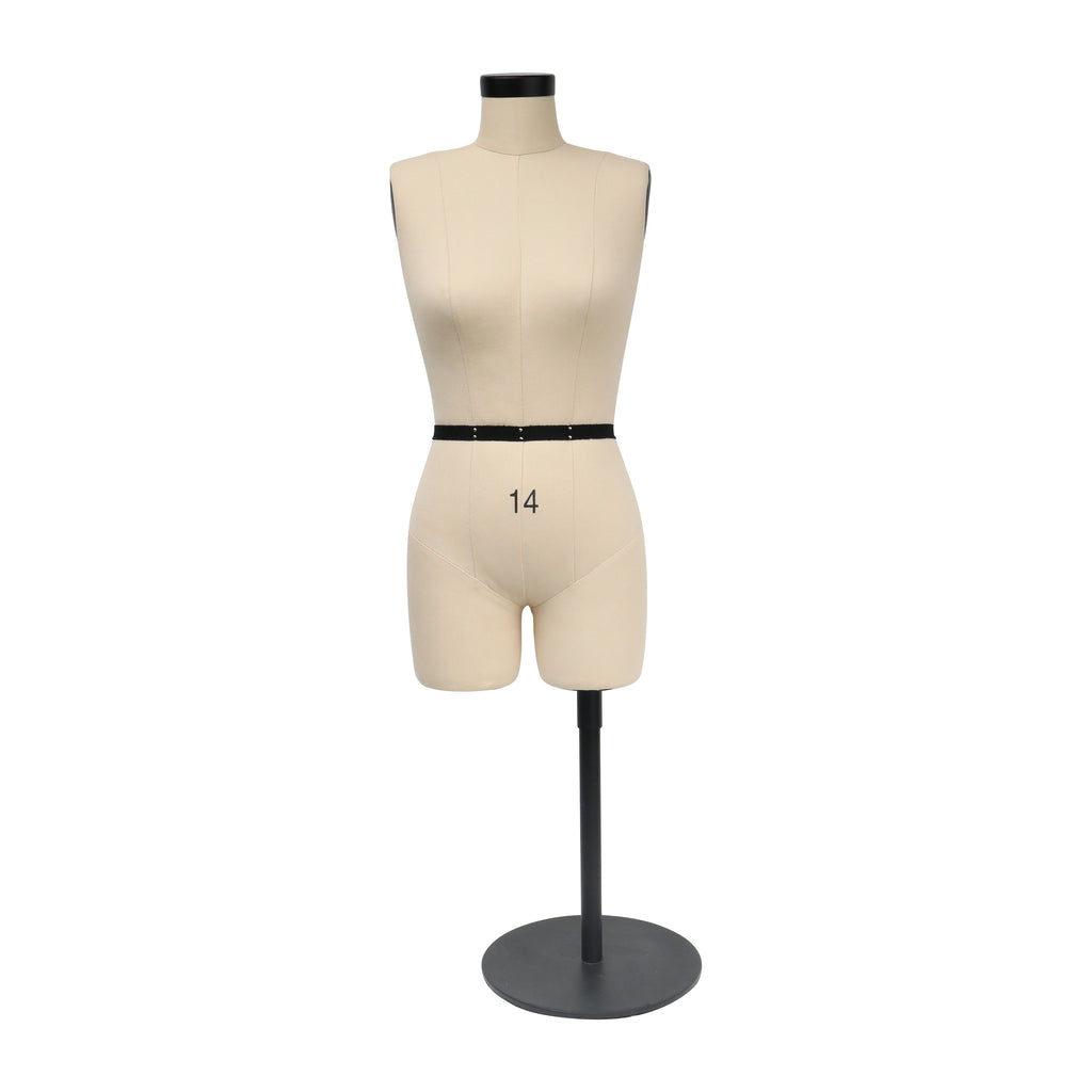 Half Scale Mannequin Dress Form - Female Mini Dress Form for Sewing & Pattern Making (Size 14, 1:2 Scale)