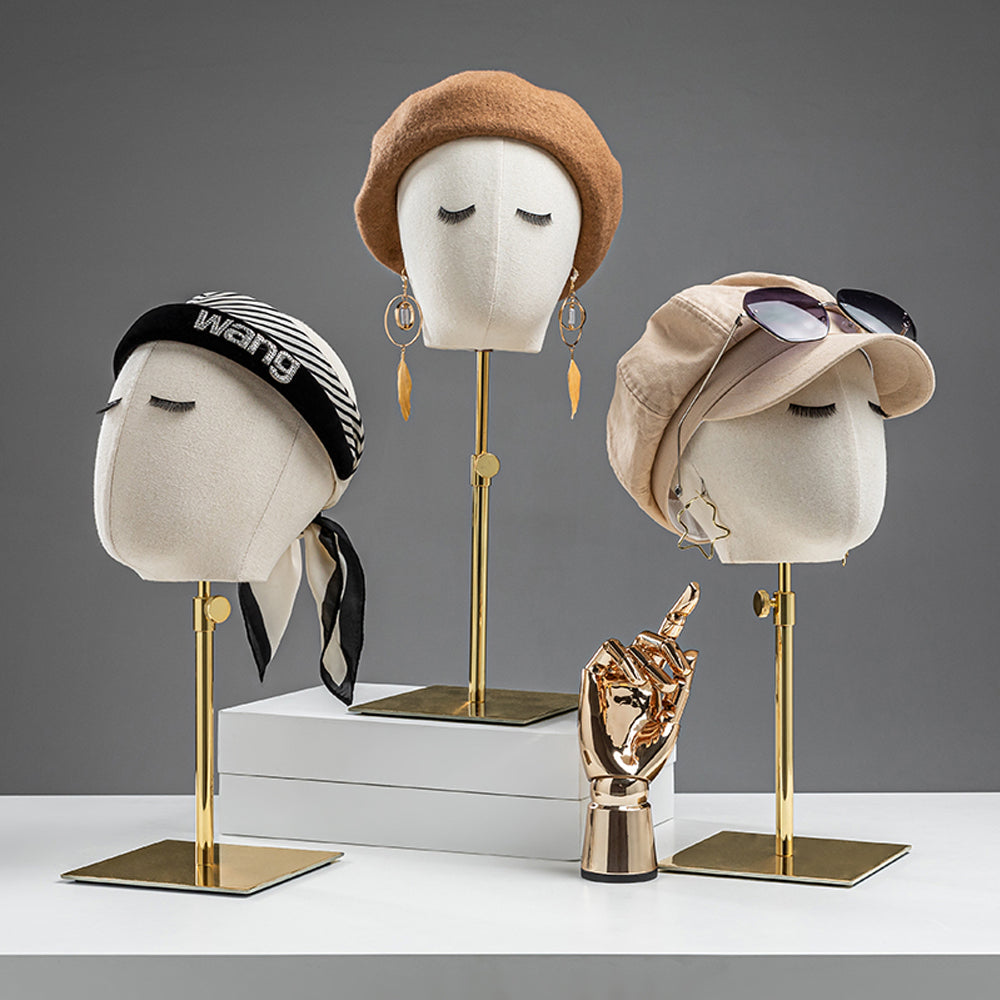 Jelimate Beige Male Kid Female Mannequin Head Display,Hat Store Display Head Mannequin Dress Form,Wig Head Model for Headband Jewelry Display