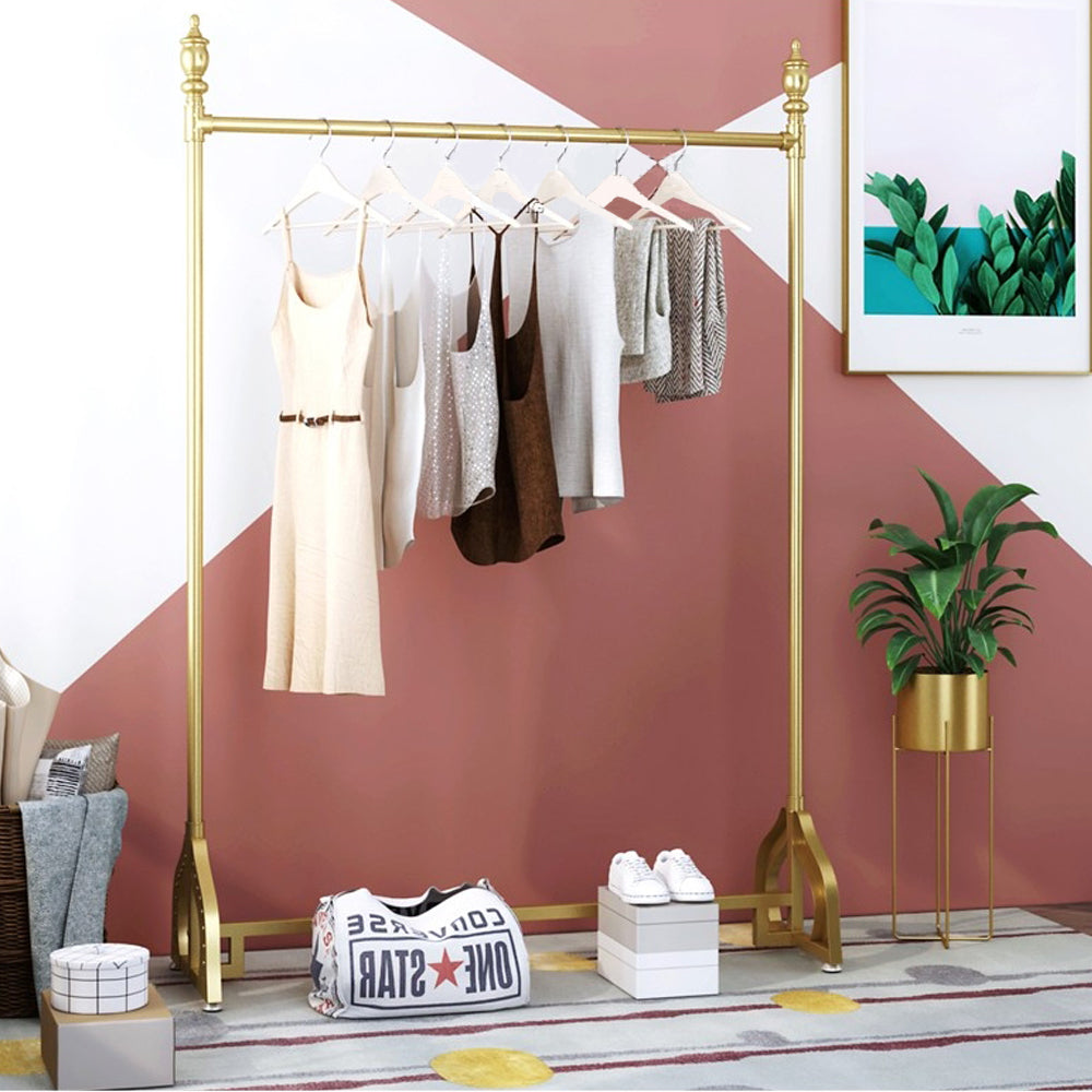 Jelimate 170cm Height Gold Clothing Rack,Metal Garment Rack Wall,Boutique Shop Decoration Clothing Shelf,Golden Hanging Clothes Rack Clothing Store Rack