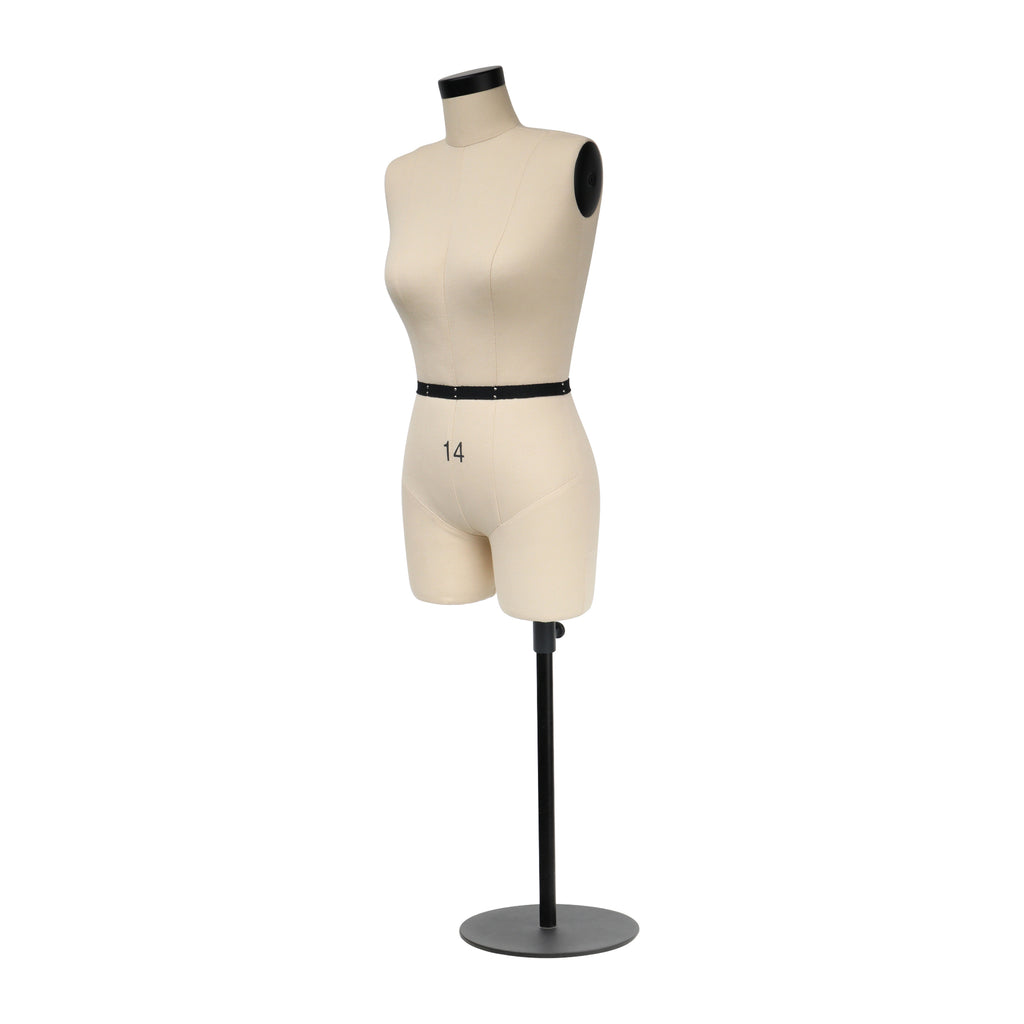 Half Scale Mannequin Dress Form - Female Mini Dress Form for Sewing & Pattern Making (Size 14, 1:2 Scale)