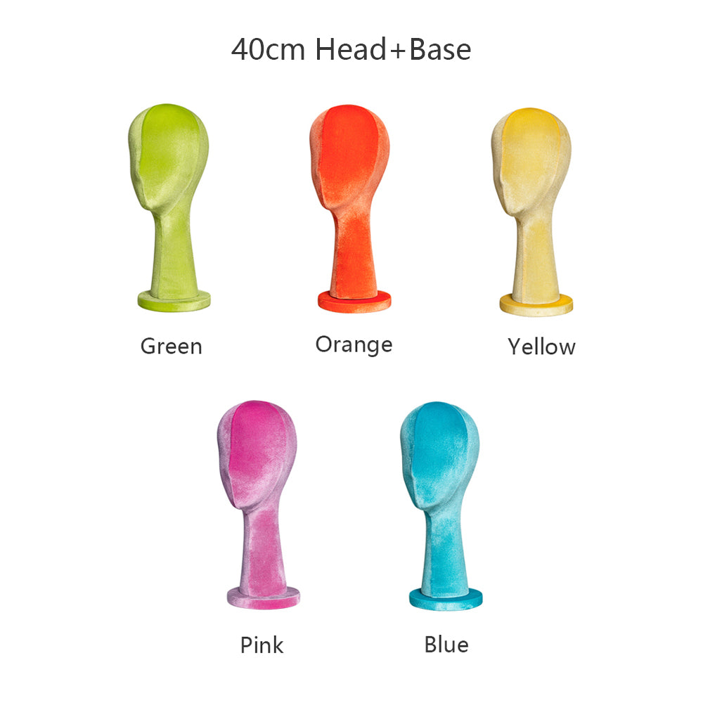 Jelimate Luxury Velvet Mannequin Head Dress Form,Female Mannequin Head for Wigs Earring Display Stand,Hat Display Head Mannequin Fully Pinnable Flocking Mannequin Head,Headband Headphone Sunglasses Jewelry Display Head Model