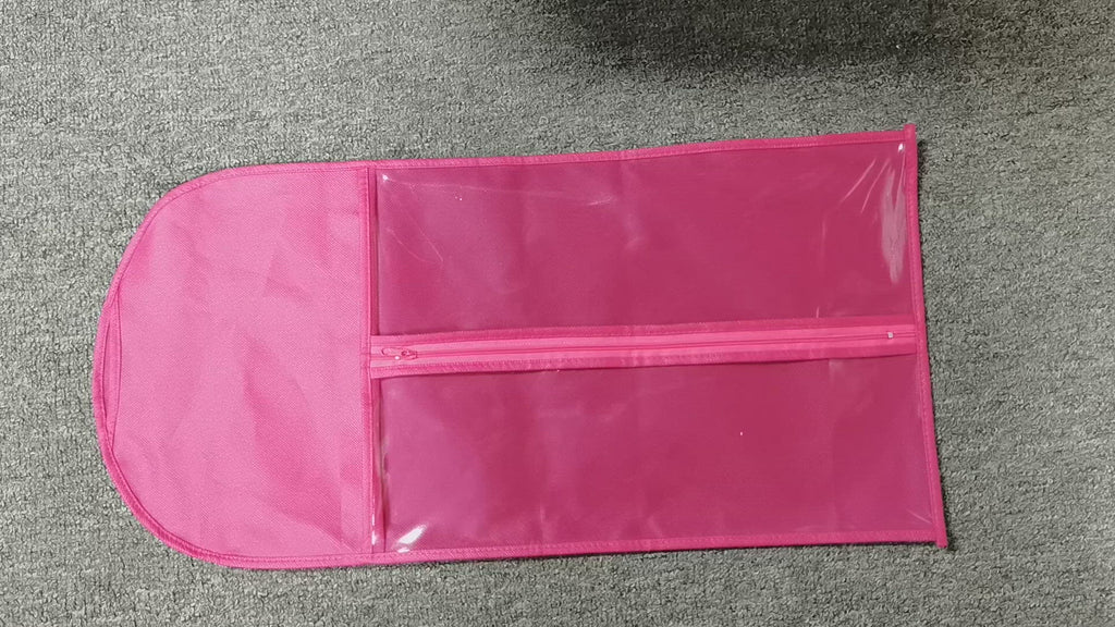 حقيبة تخزين شعر مستعار فاخرة وردي وأبيض وأسود مع علاقة، حقيبة تغليف شعر غير منسوجة، منظم شعر، غطاء غبار للشعر المستعار، حقيبة تغليف مجمعة، حقائب وصلات شعر
