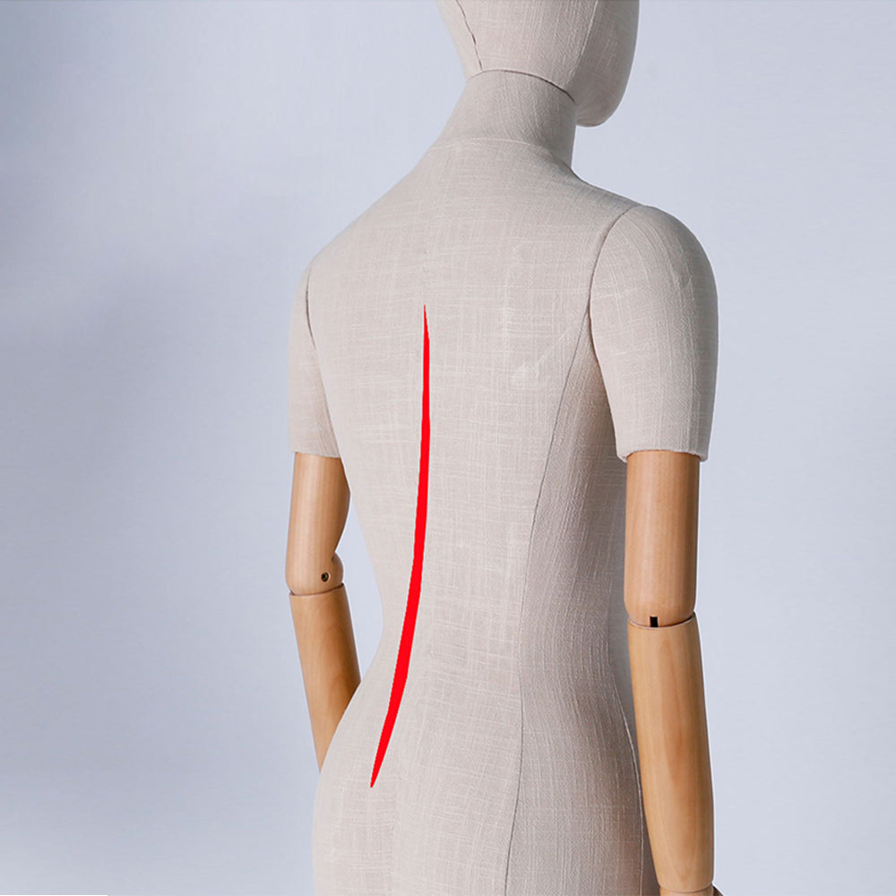 Jelimate Colorful Slub Linen Female Mannequin Torso with Wooden Arms & Head Model