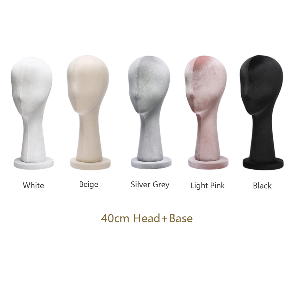 JELIMATE Elegant Velvet Mannequin Head Display | Female Head Block for Hat, Headband & Earring Showcase